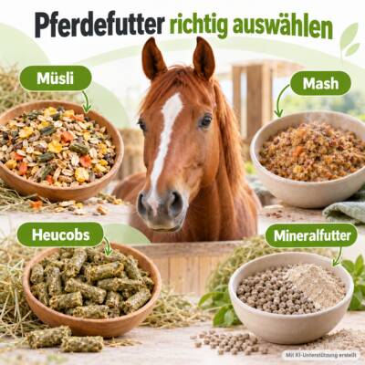 Pferdefutter richtig auswählen: Müsli, Mash, Heucobs & Mineralfutter - Pferdefutter richtig auswählen: Müsli, Mash & Heucobs