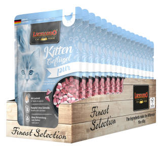 16 x 85 g Leonardo Finest Selection Kitten Geflügel Poucher