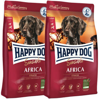 2 x 12,5 kg Happy Dog Supreme Sensible Africa