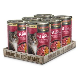 6 x 400 g Leonardo SUPERIOR Rind mit Wild & Süßkartoffel